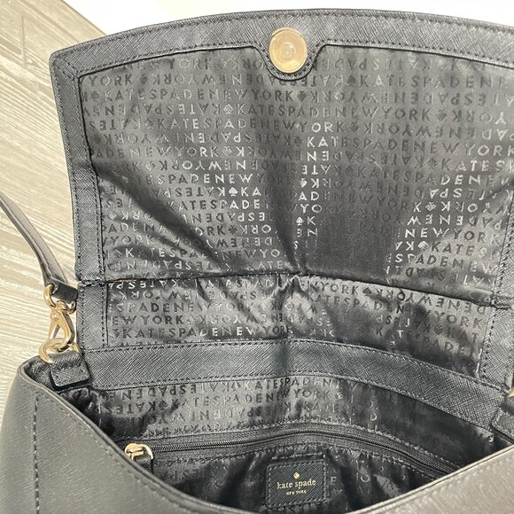 Kate Spade Laurel Way Alisanne Purse Black Leather Convertable Crossbody Purse - Picture 4 of 8